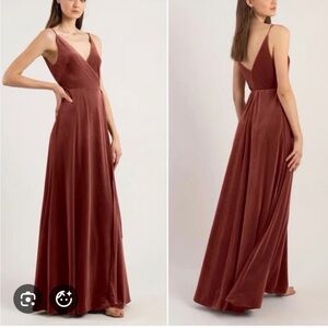 Jenny Yoo Sleeveless Rust Maxi Dress